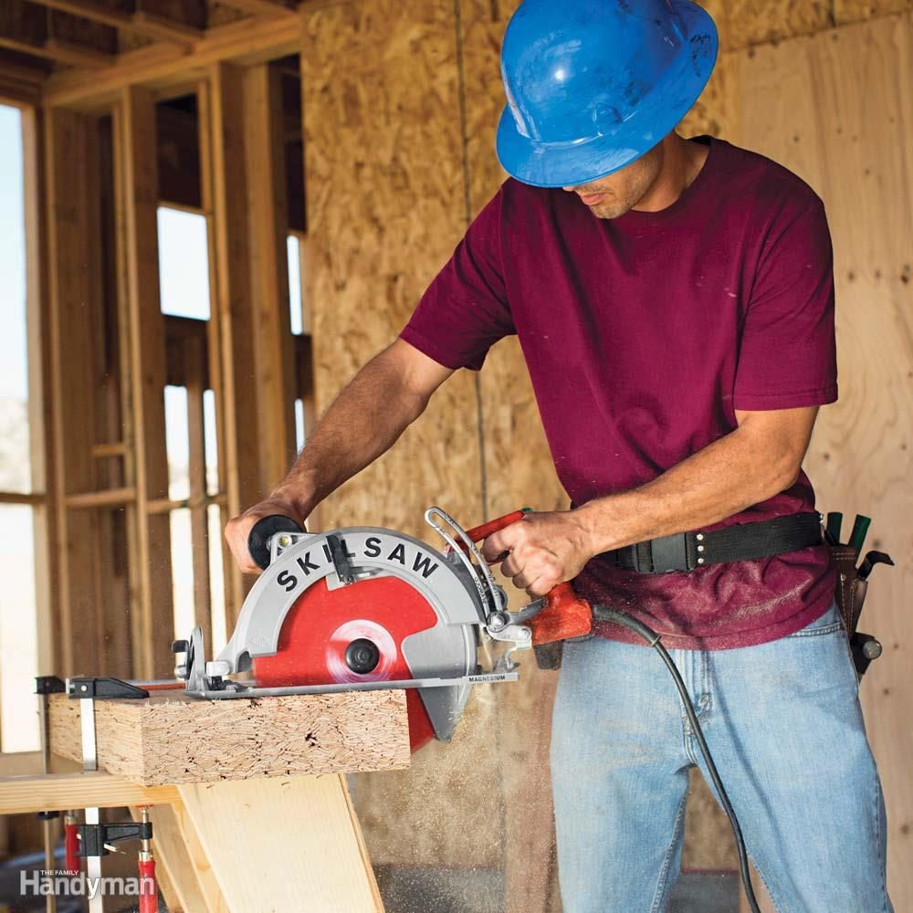 man with circular saw