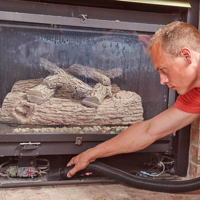 clean fireplace