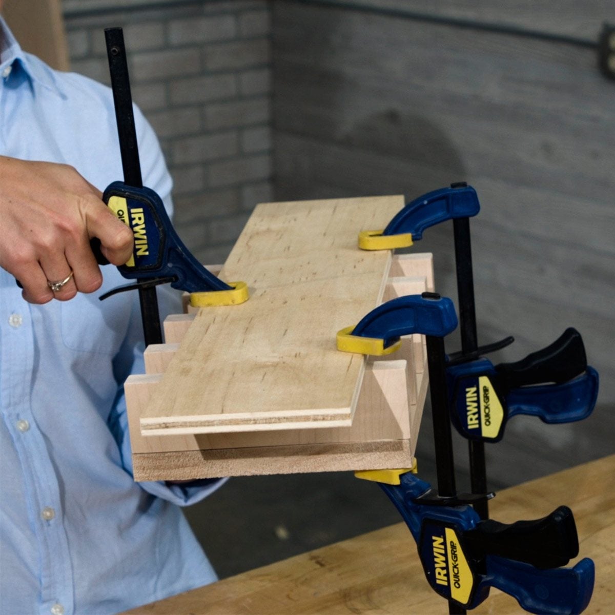 taco holder clamping glued parts