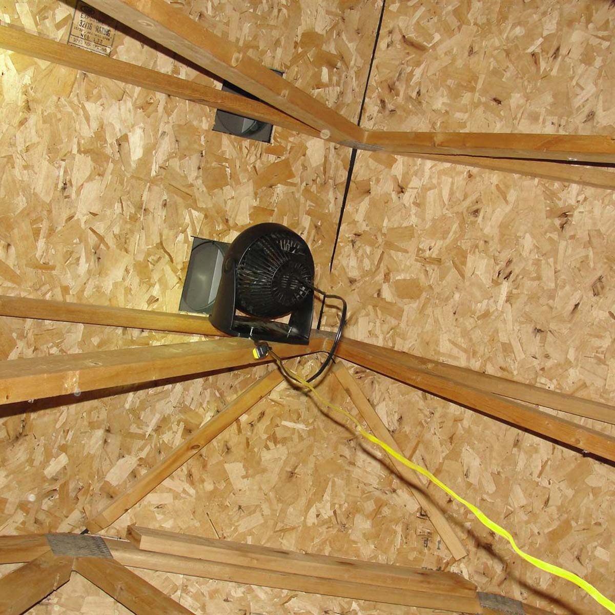 Desk fan attic venting