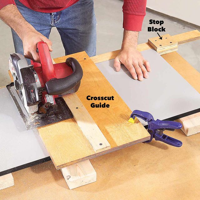crosscut melamine garage cabinet parts