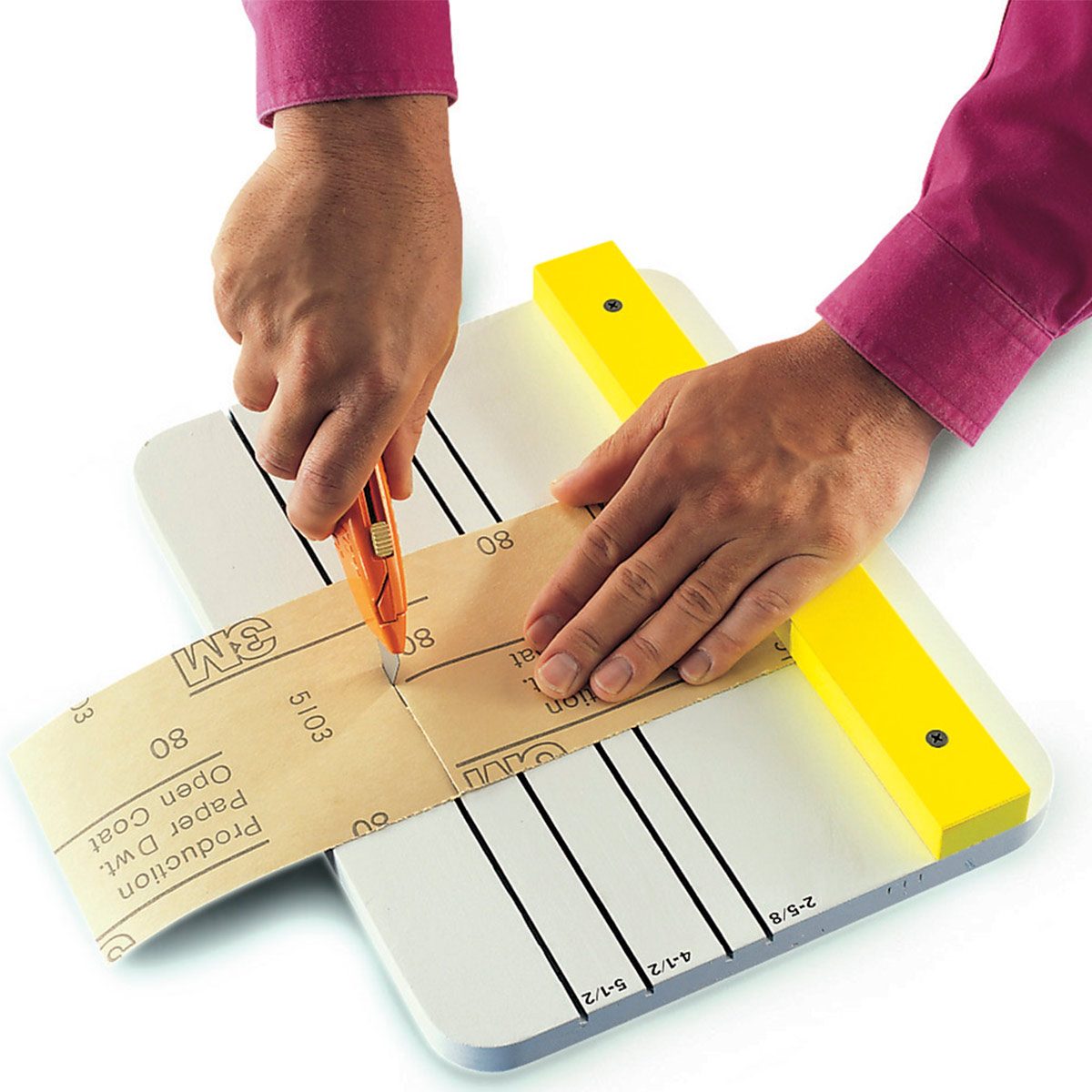 sandpaper cutting jig