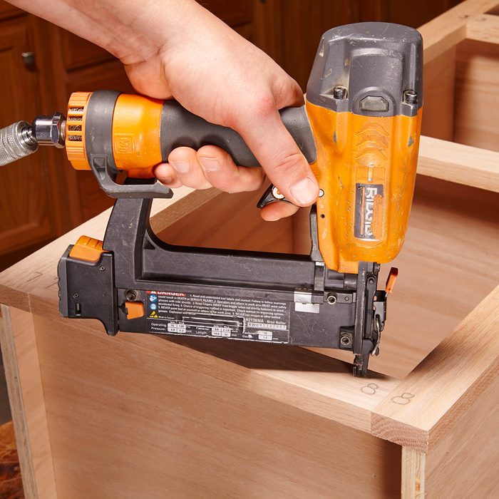 Nail the face frame to boxes