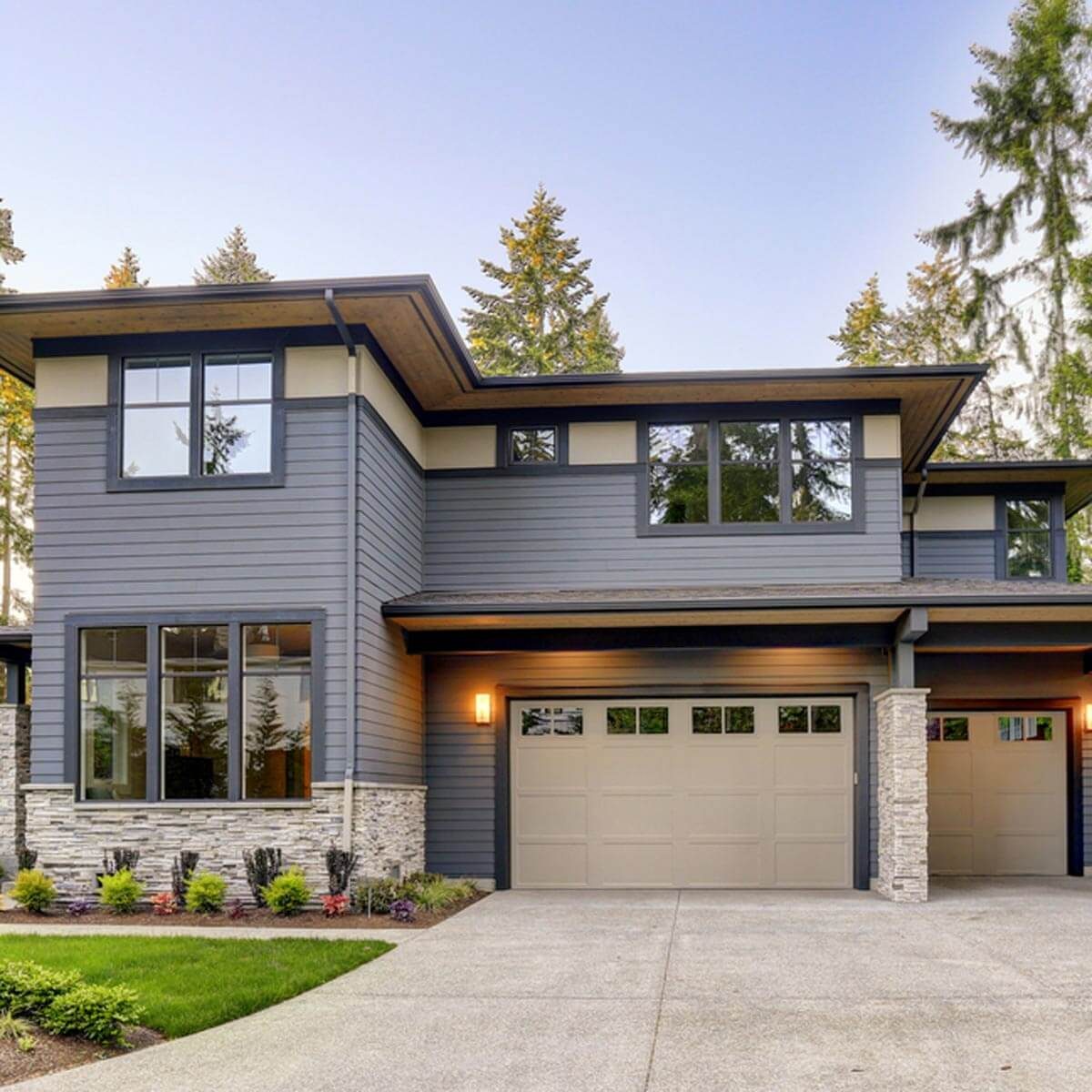 shutterstock_719378770 modern looking gray home trim