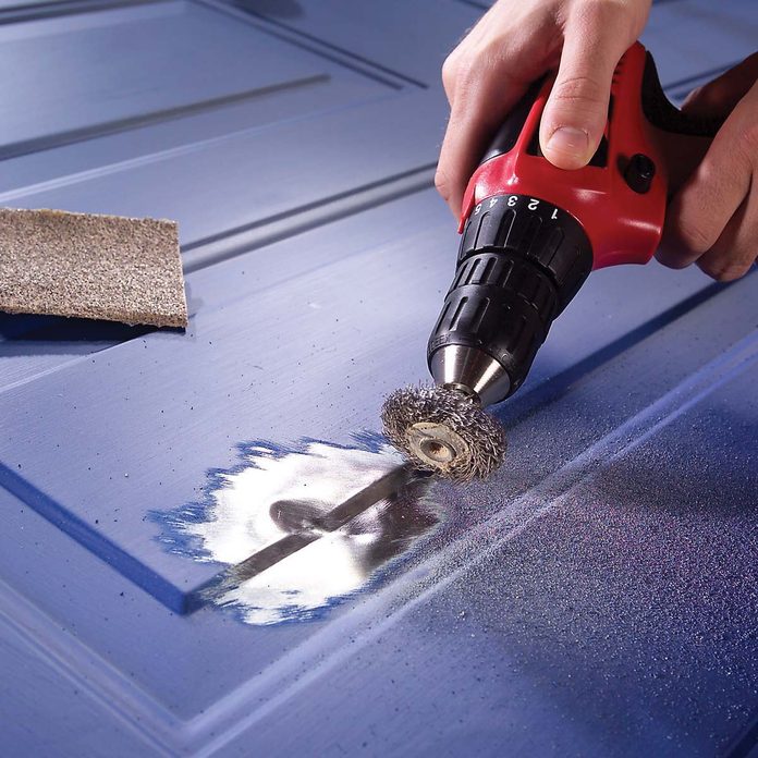 fix dent in steel door