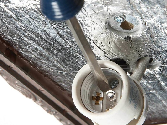 electrical work light bulb socket