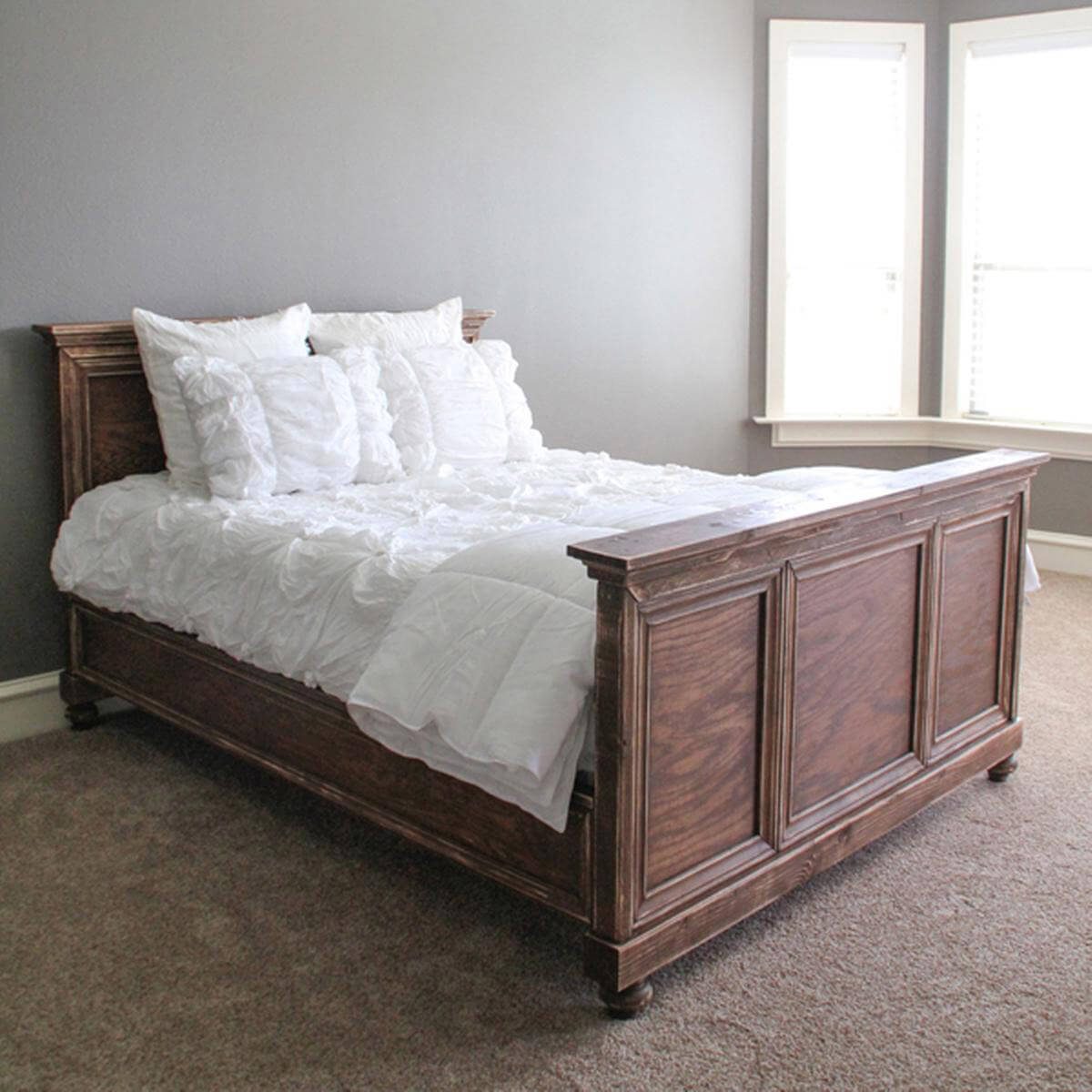 Plywood Bedframe Dressed Up with Molding