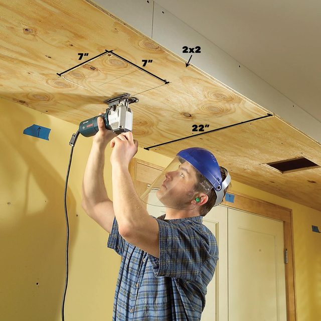 Cut holes for lights soffit lighting
