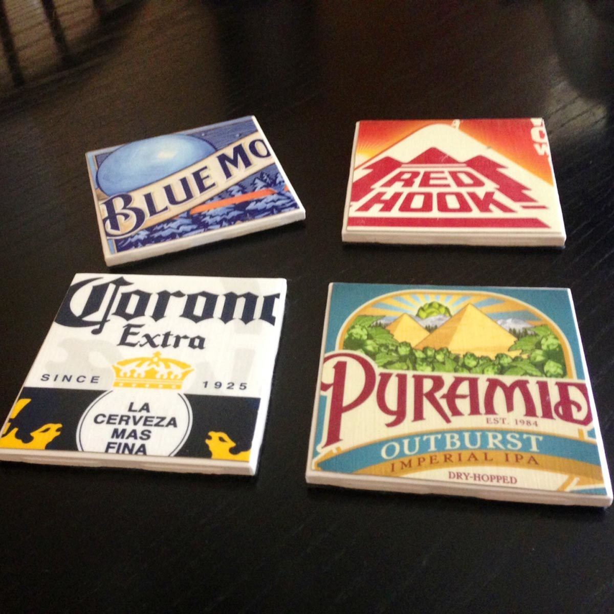 cardboard boxes coasters beer logo
