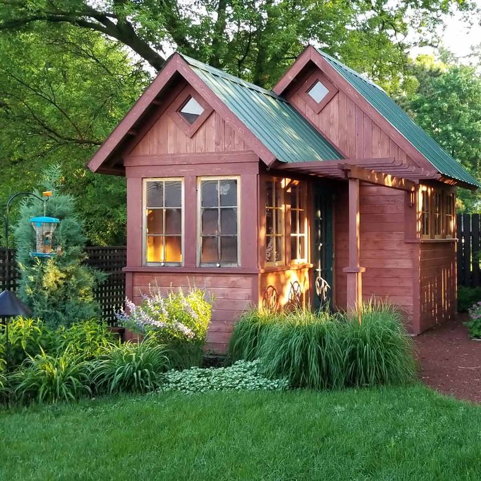 Rustic cedar garden shed