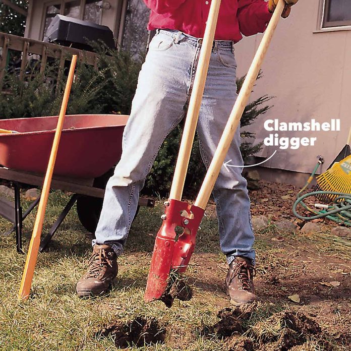 clamshell digger holes