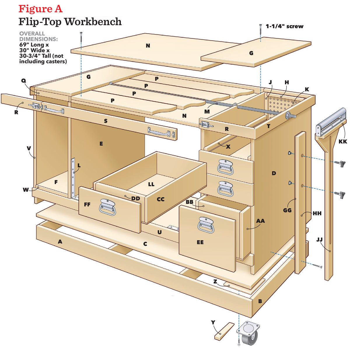 figure a flip top bench