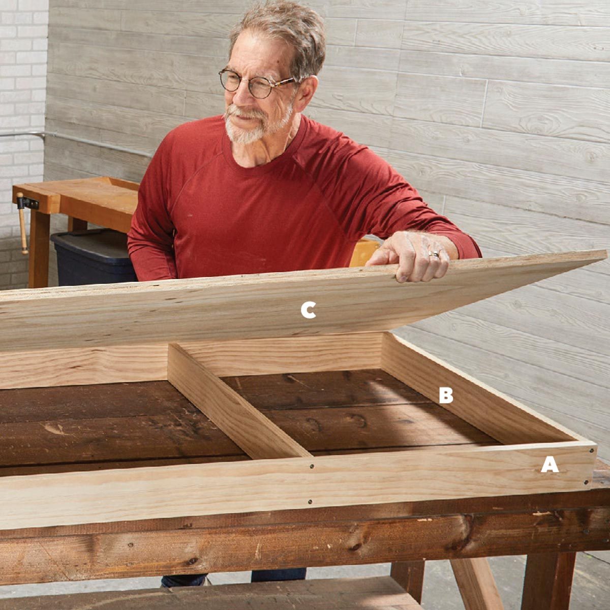 build the base flip-top bench