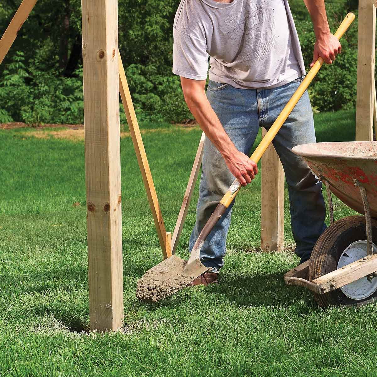 anchor fence posts with concrete