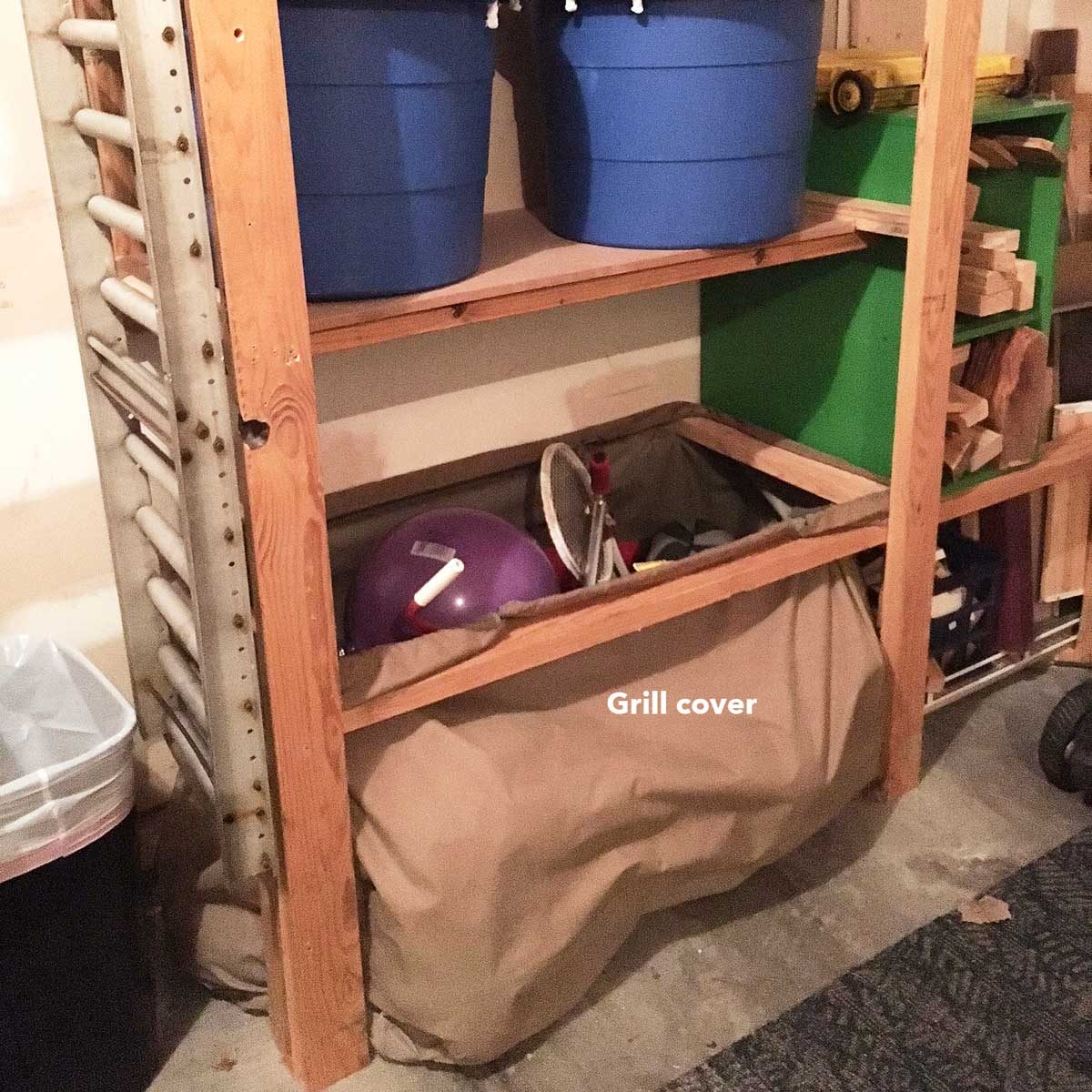 garage shelf bag grill cover storage