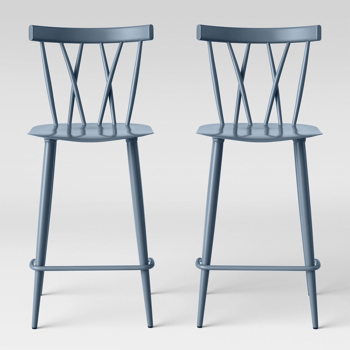 Metal X Back Counter Height Barstools