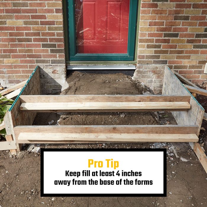 Properly filled in concrete stoop forms | Construction Pro Tips