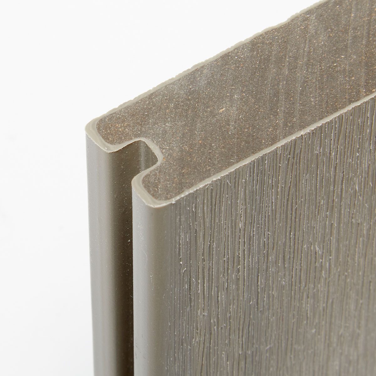 Close up shot of a piece of Newtech decking | Construction Pro Tips