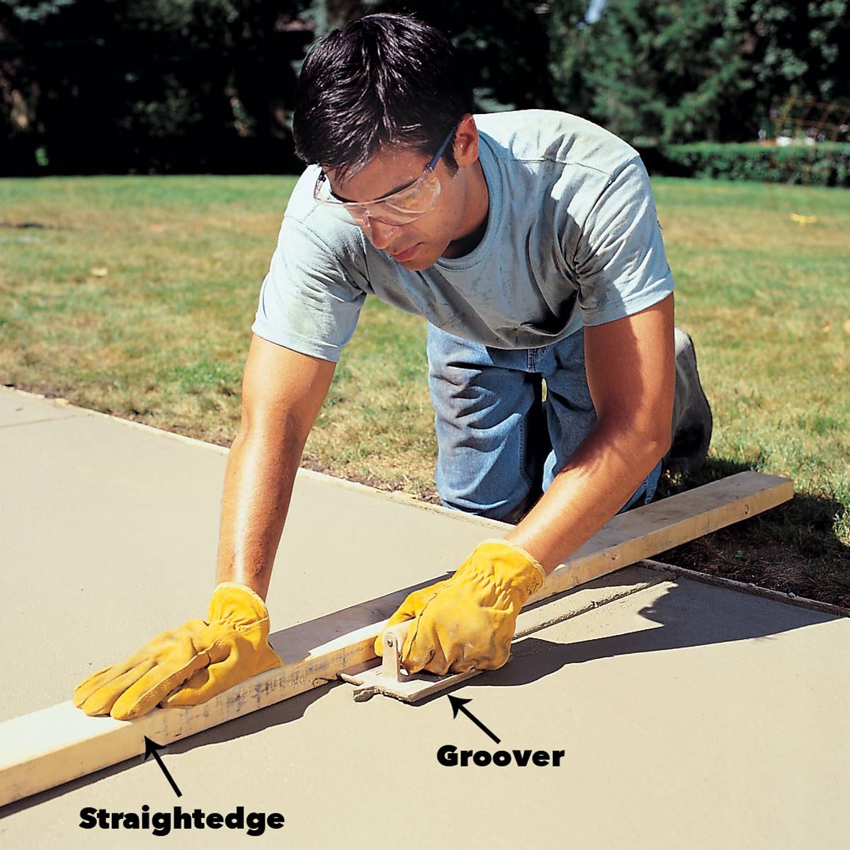 cut control joints concrete sidewalk