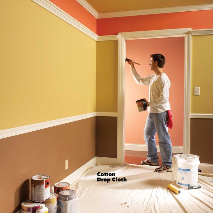interior painting tips cotton drop cloth