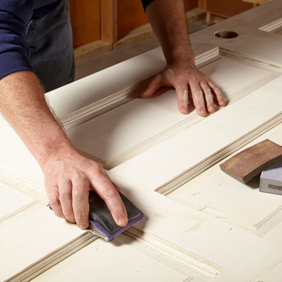 painting a door prep sand the door