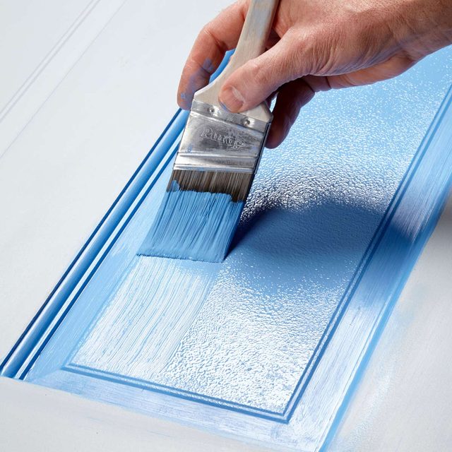 Roll, then brush the panels