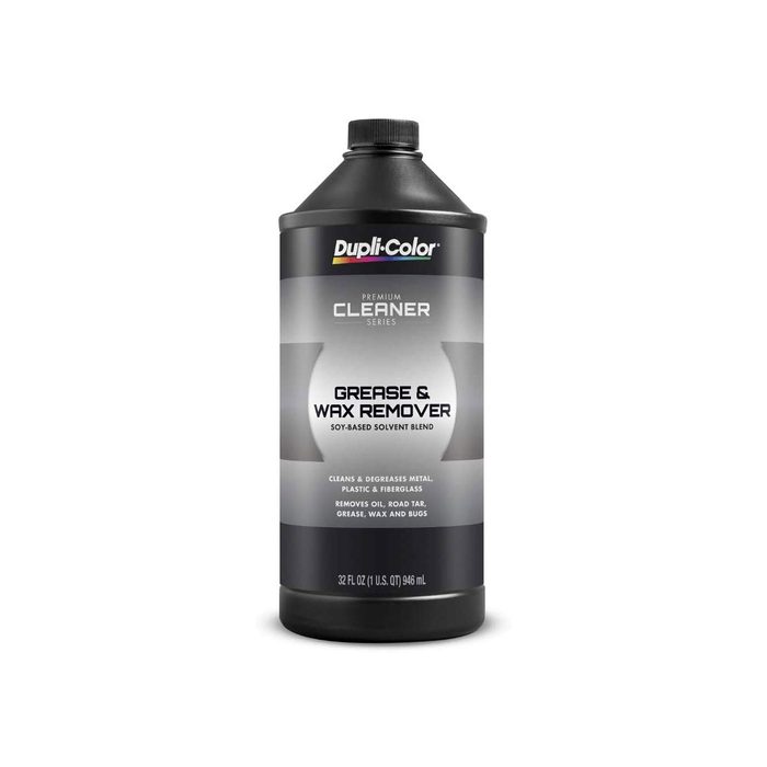 A cylindrical bottle labeled 