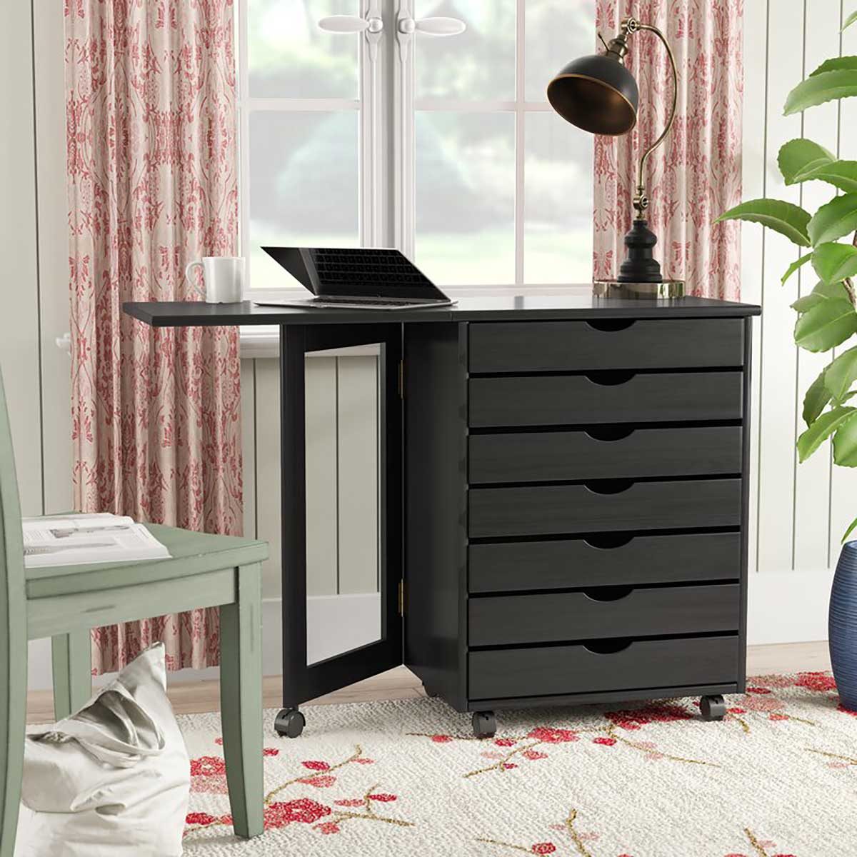 Desk with many drawers