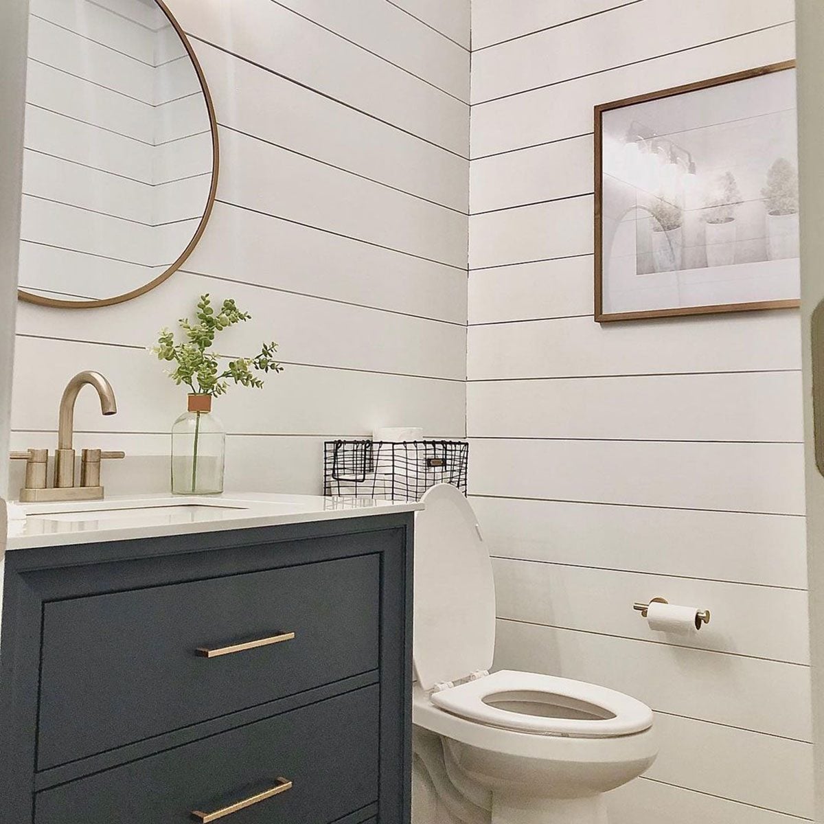 shiplap walls in bathroom