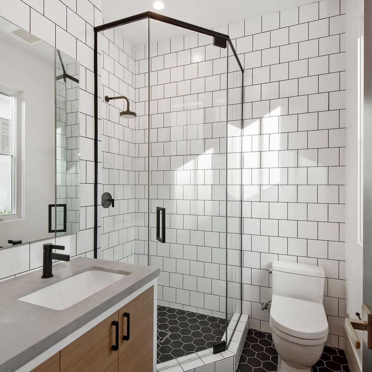 white tile bathroom