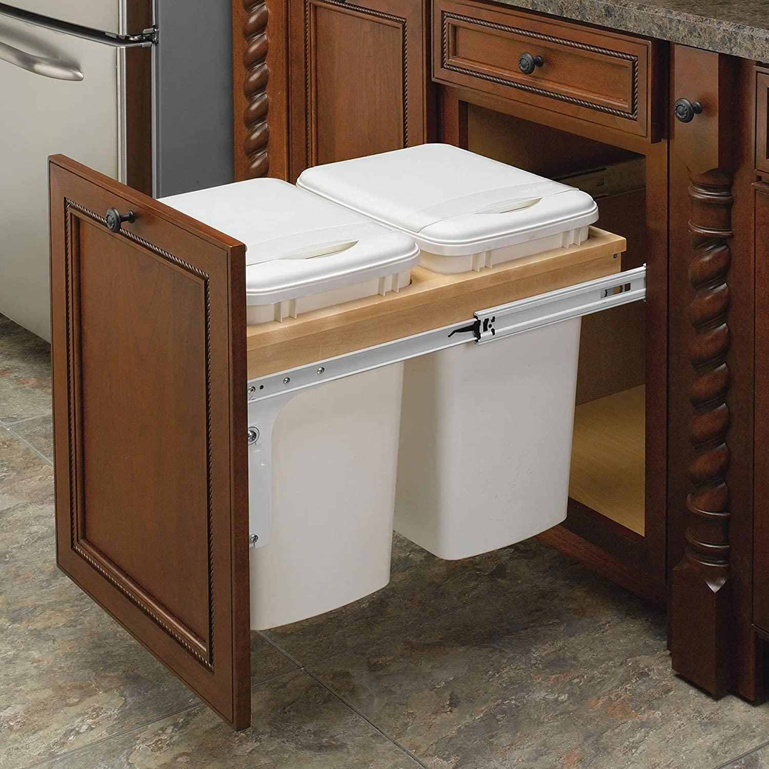Rev A Shelf Double Top Mount Pull Out Trash Bin
