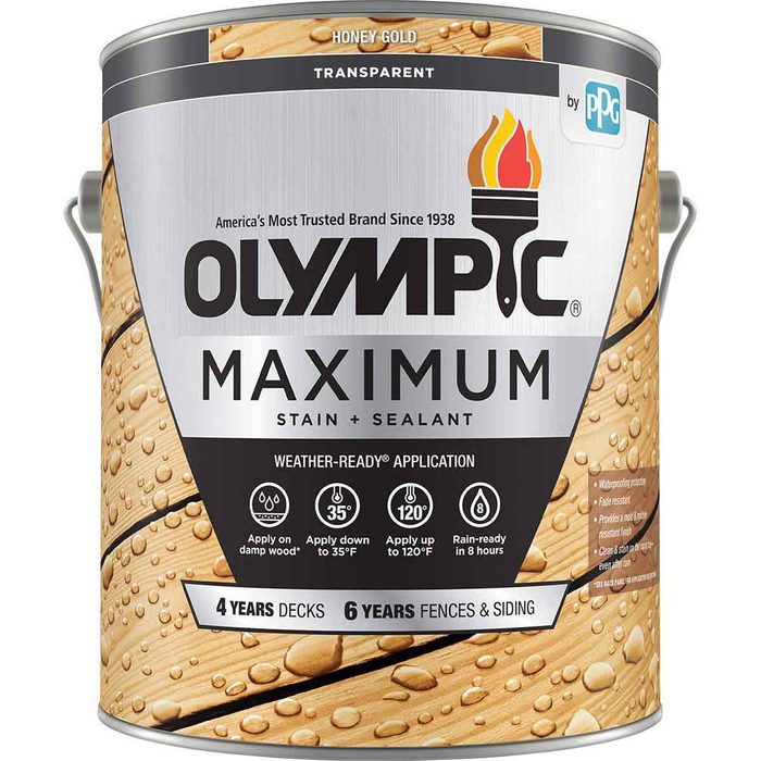 A metal paint can labeled 