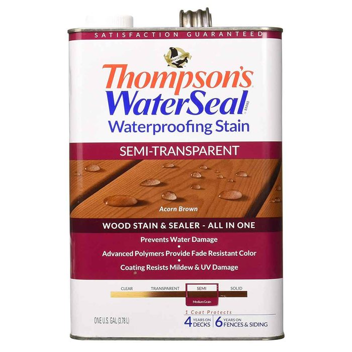 A paint can labeled "Thompson