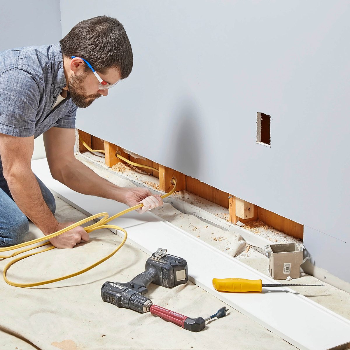 Route Cable Behind Baseboard