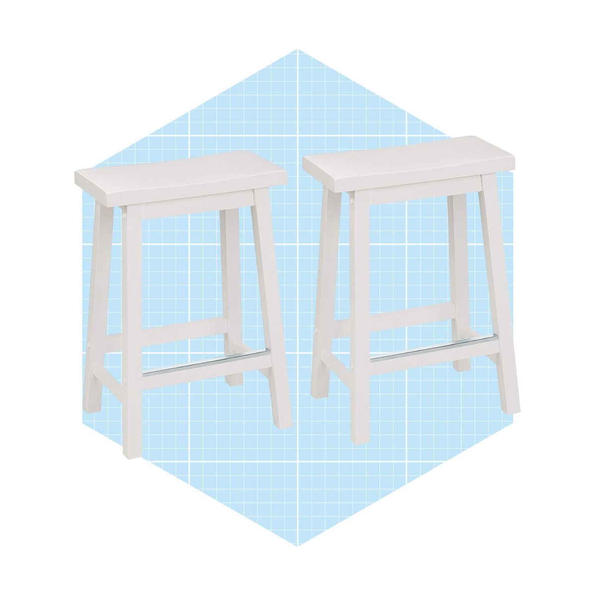 Amazon Basics Solid Wood Saddle Seat Barstool