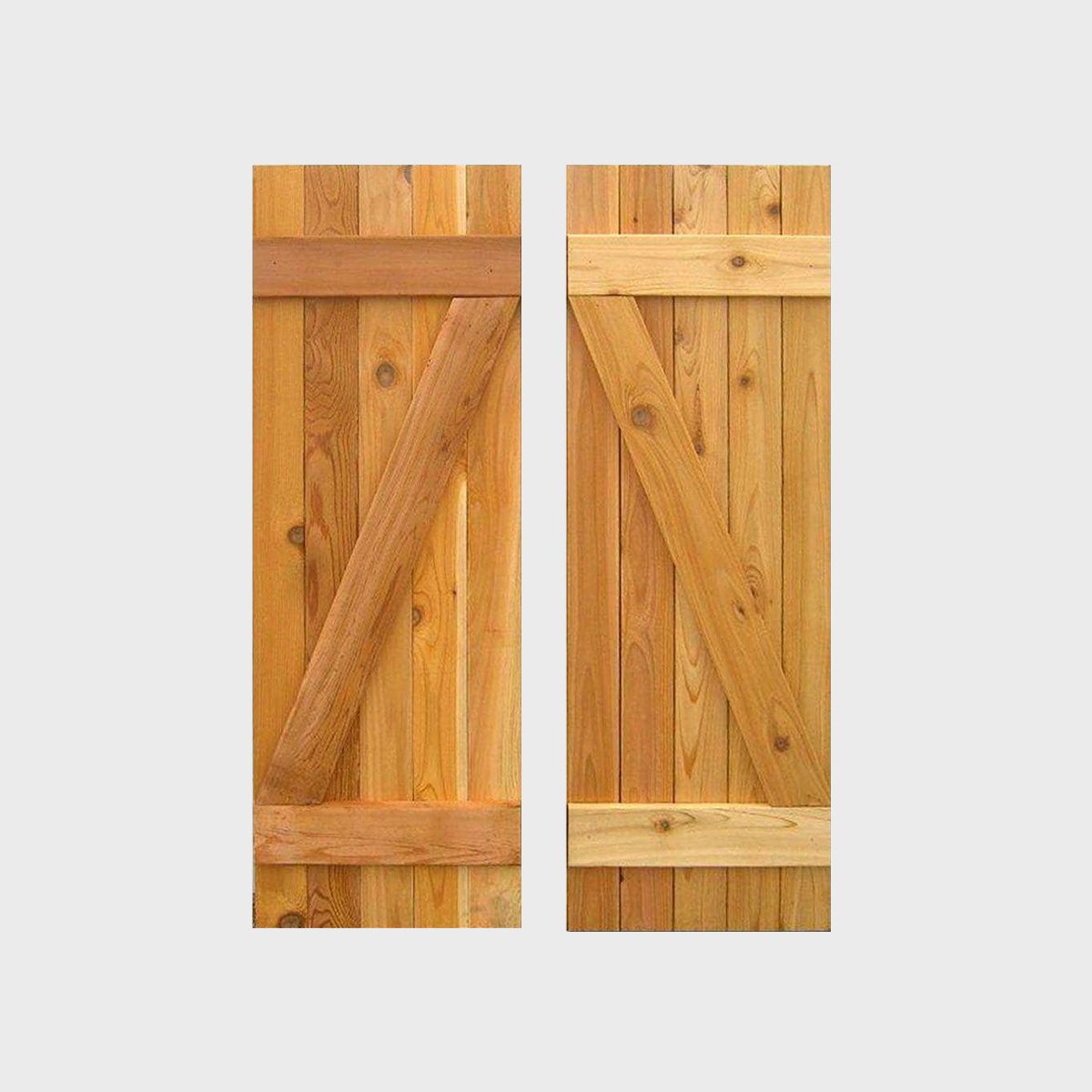Board N Batten Baton Z Shutters Pair Natural Cedar