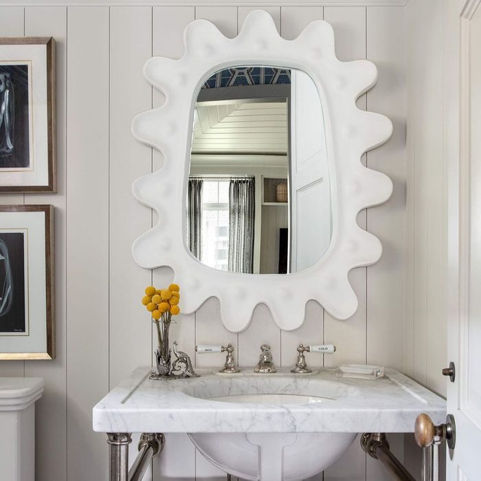 Statement Mirror In Half Bathroom