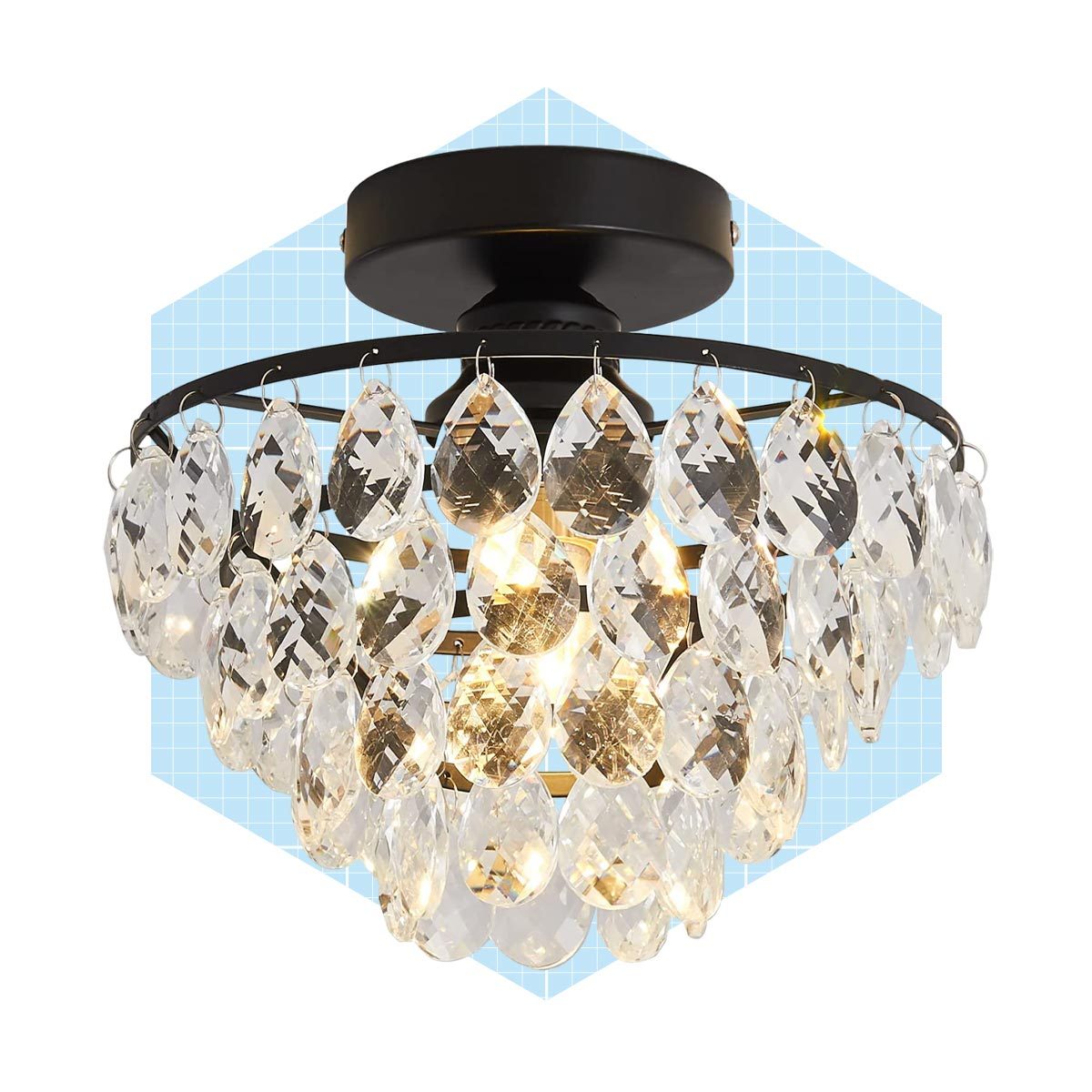 Crystal Semi Flush Chandelier
