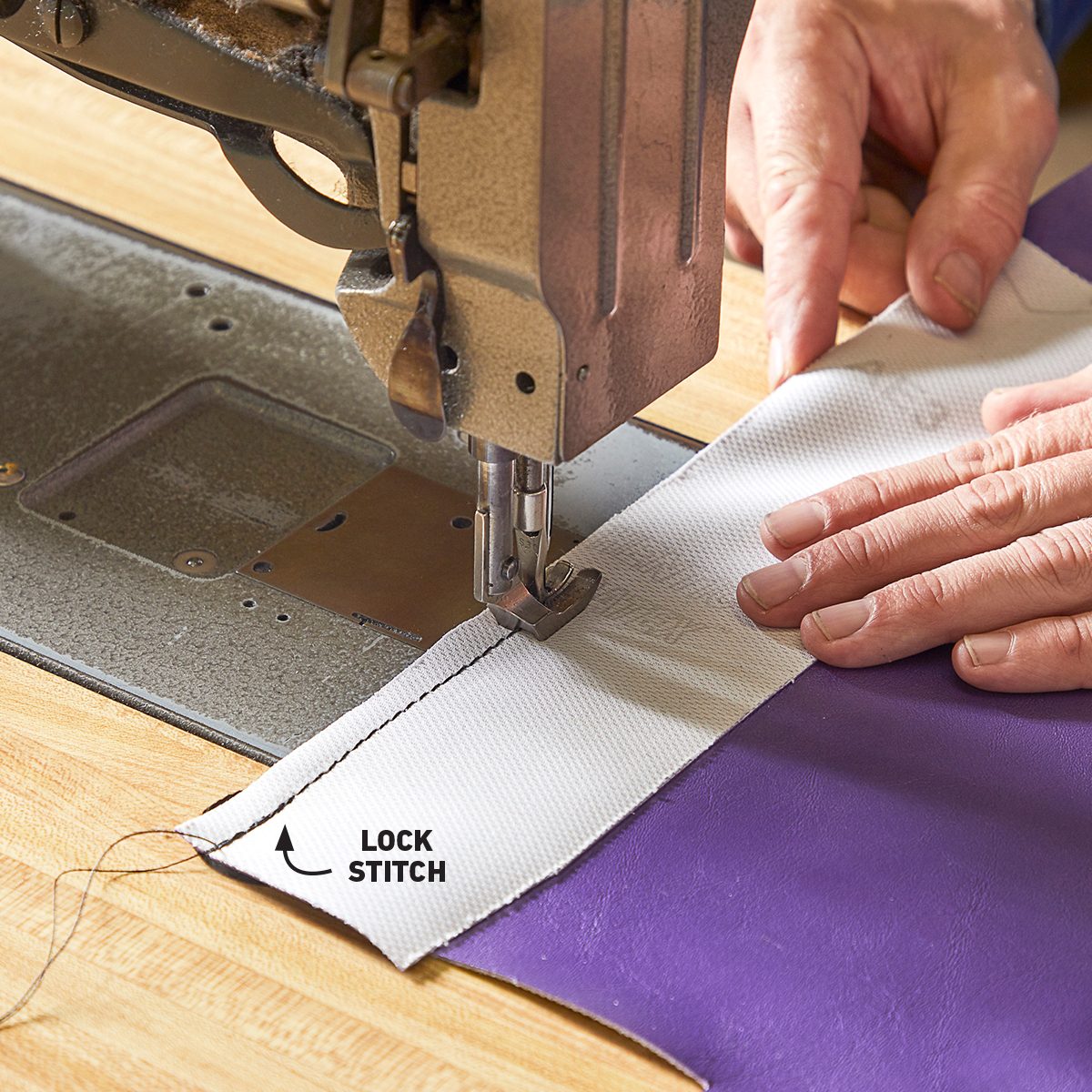 creating a lock stitch for upholstery