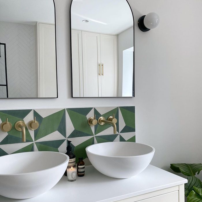 Geometric Tile In Bathroom