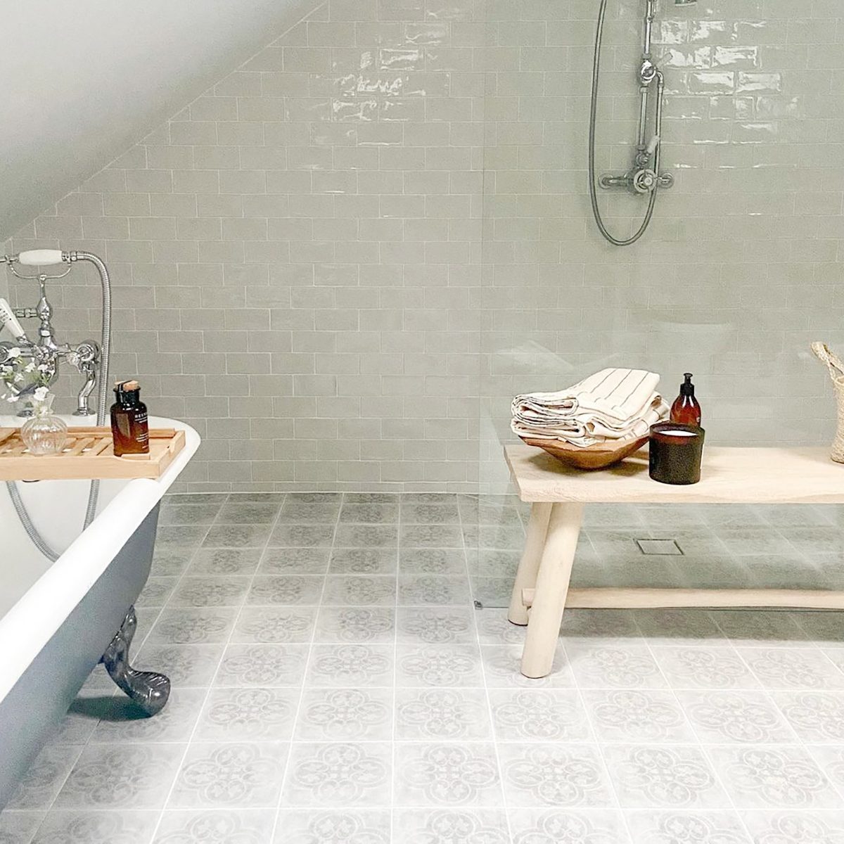 Rustic Bathroom Bench