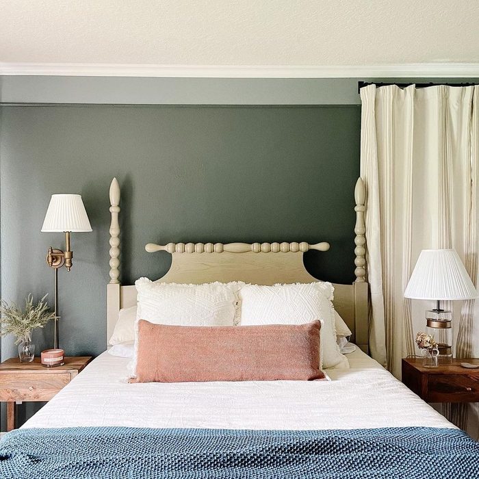 Two Tone Wall Crown Molding in a bedroom