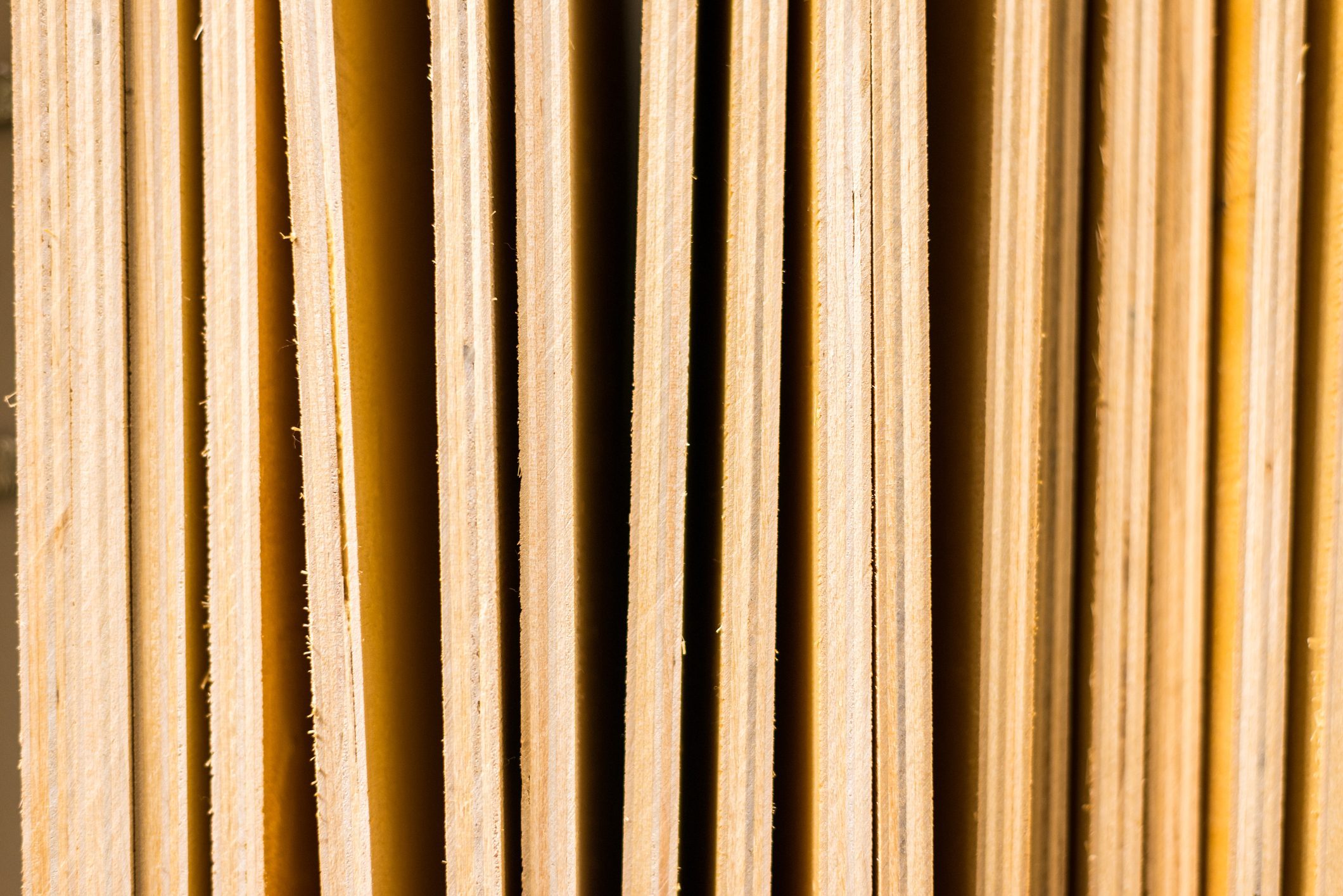 Plywood sheets close up