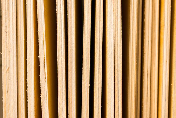 Plywood sheets close up