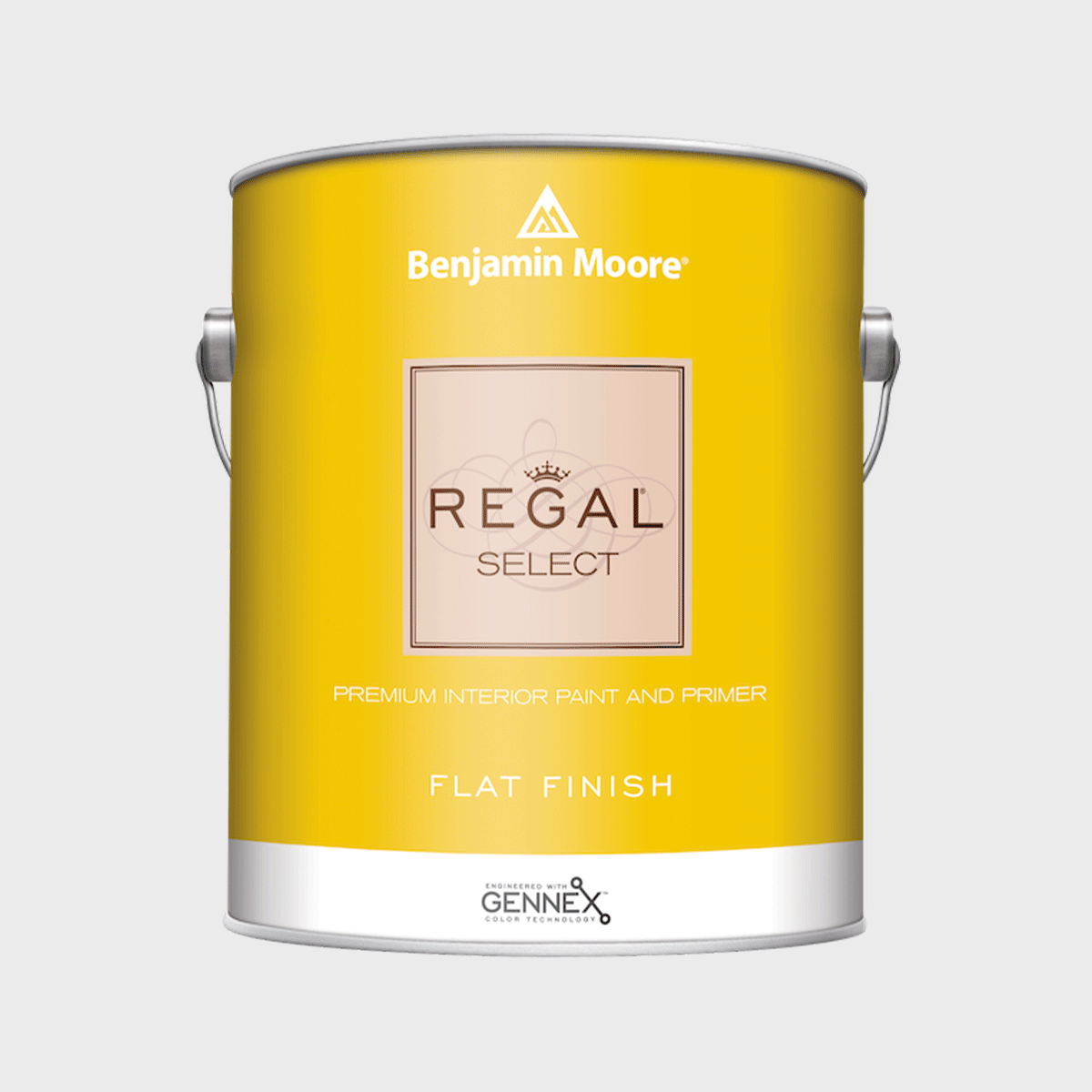 A yellow paint can is labeled 