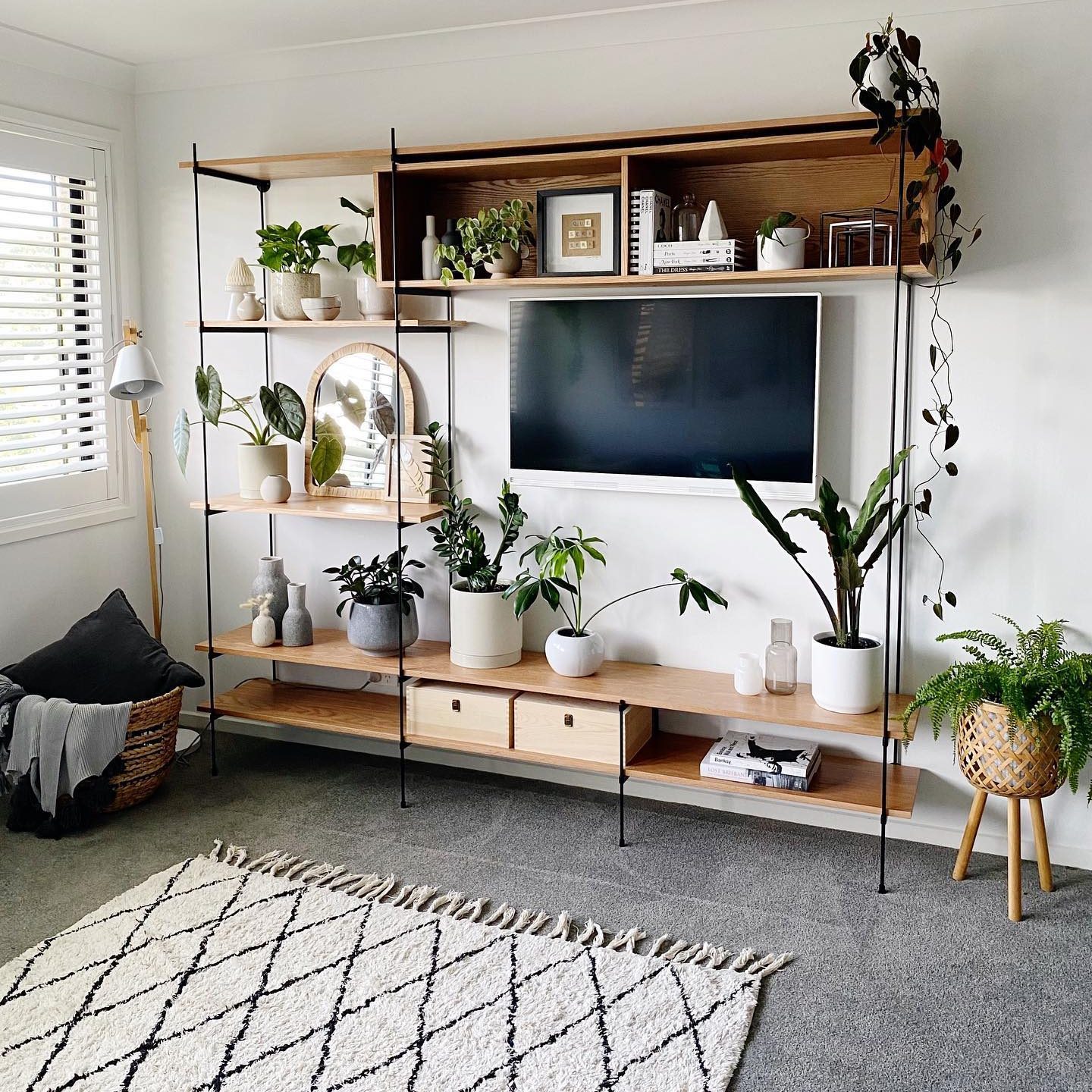 Media Center Plant Shelf Via Interiors By Bec Instagram