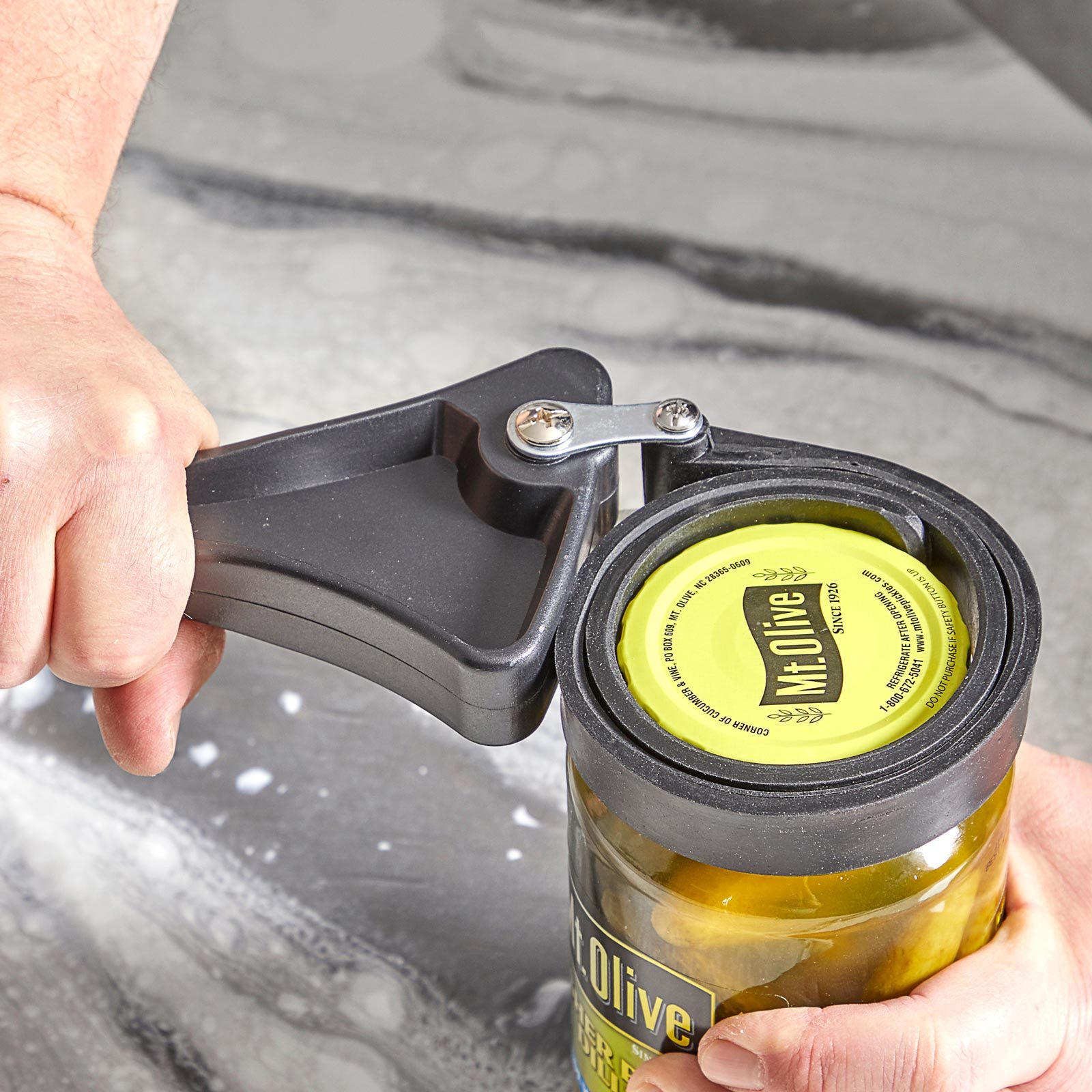 using a jar opener on a pickler jar