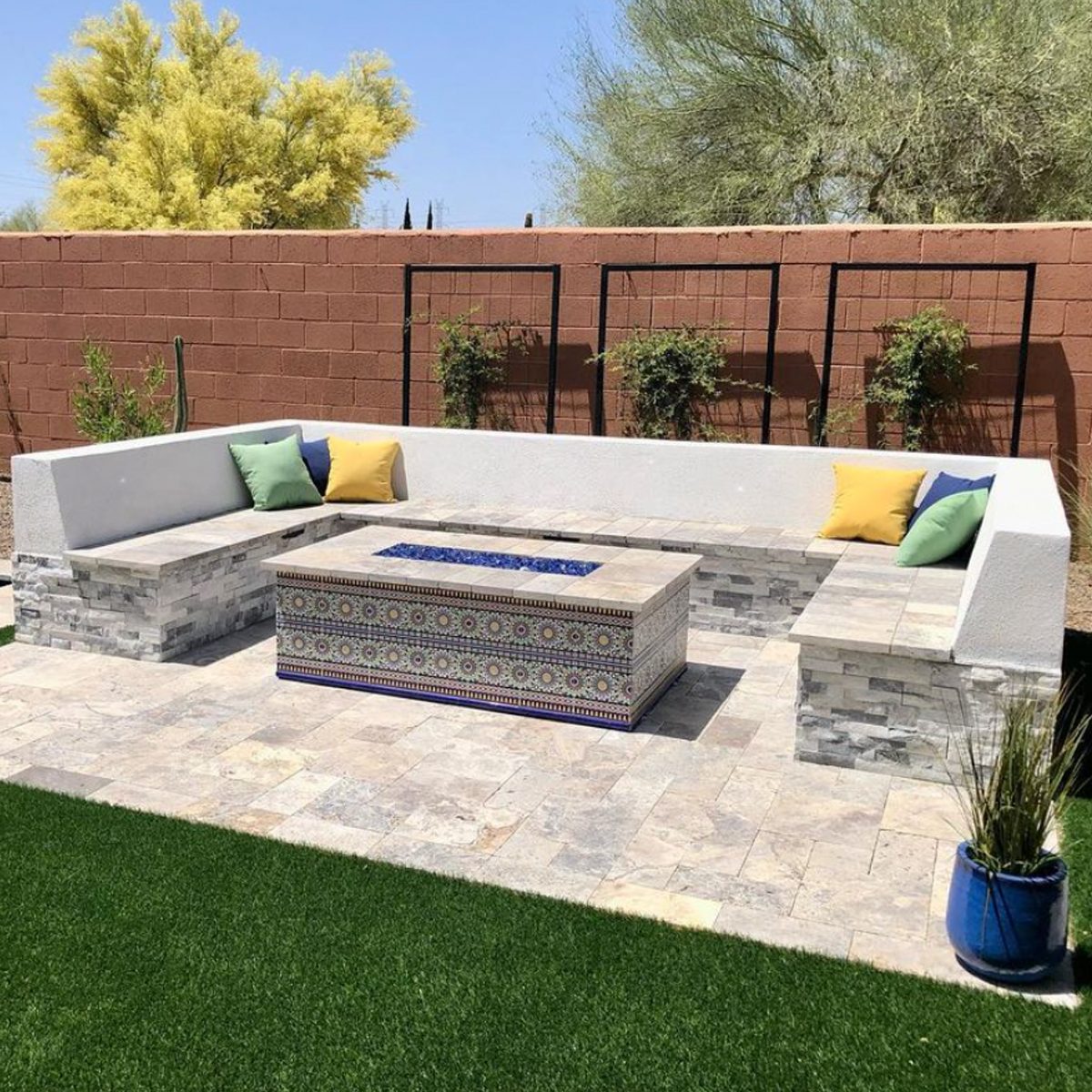 Fire Pit Seat Wall Courtesy Lavender Landscape Design Instagram