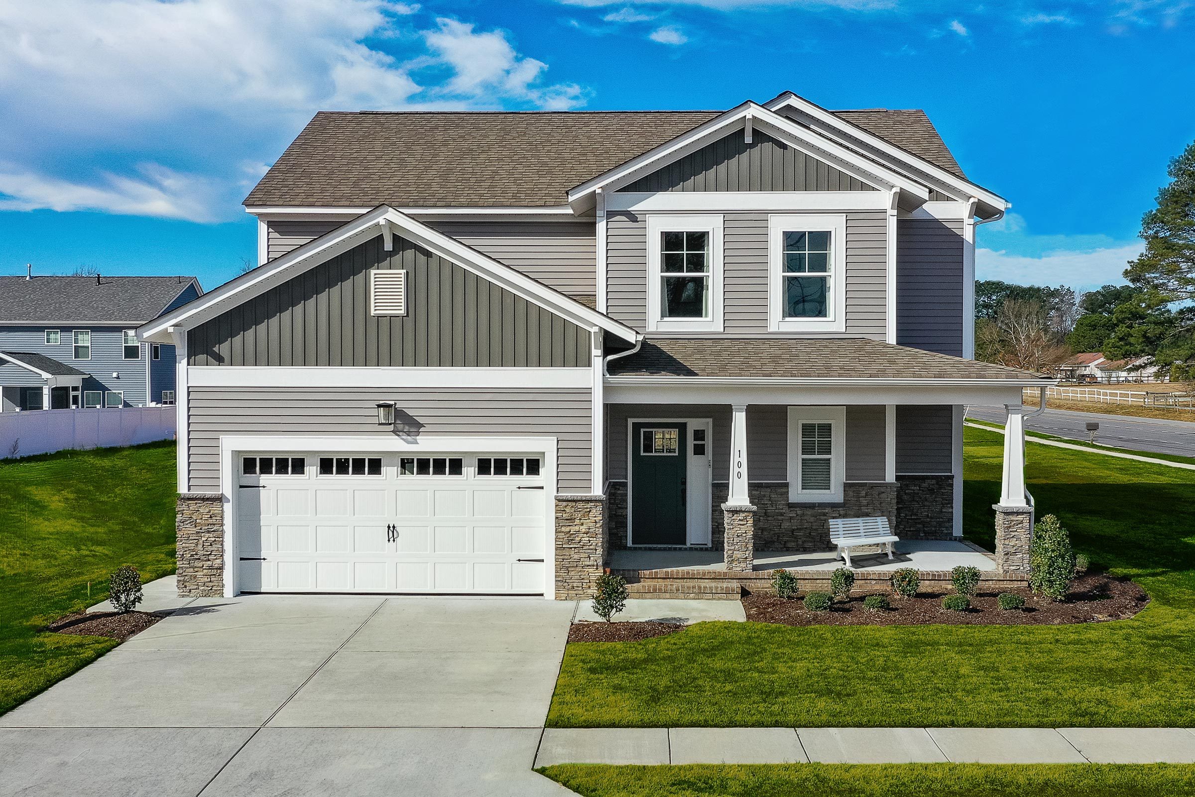 mid-town grey house exterior