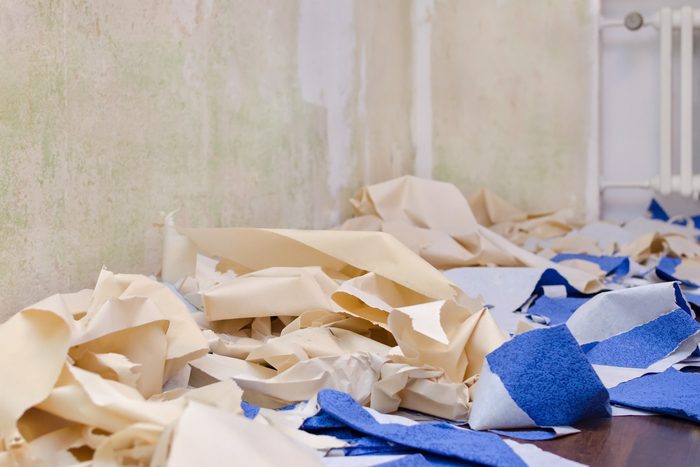 removed wallpaper on the floor